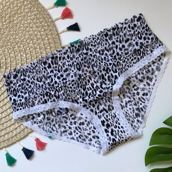 Victoria’s Secret The Lacie Lace Hiphugger Panty White Leopard Small NEW - Picture 3 of 3